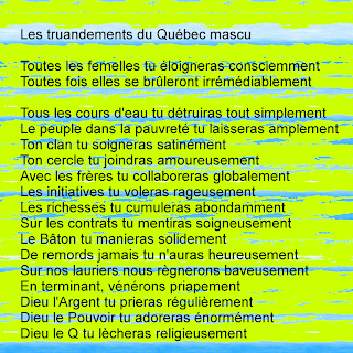 Caricature verbale : Commandements de la religion nouvelle